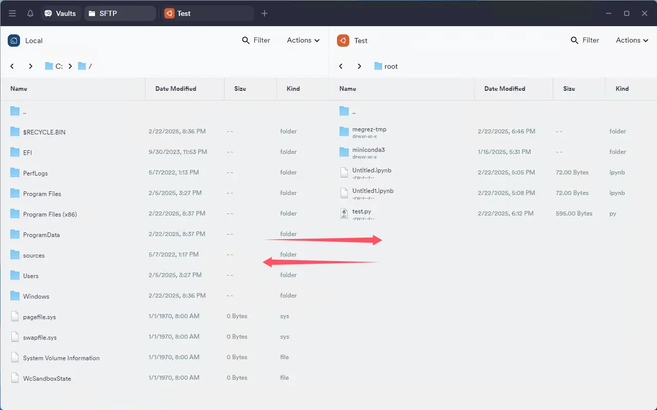 Termius 传输文件